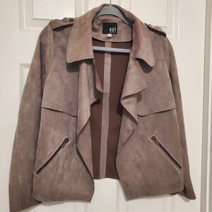 Kut from The Kloth Jacee Draped Moto Jacket Buff Sz M